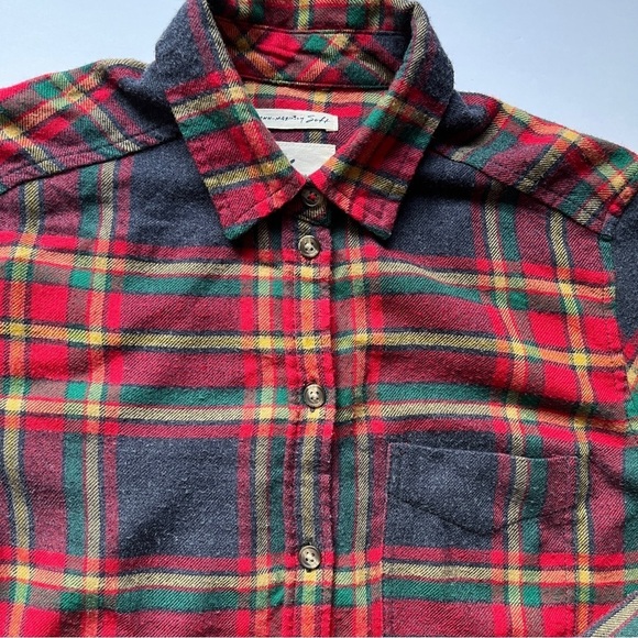 American Eagle Flannel Shirt AE Ahh-Mazingly  Soft Boyfriend Fit Red Blue Sz XXS - Picture 10 of 14